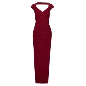 Hervé Léger Burgundy Gown